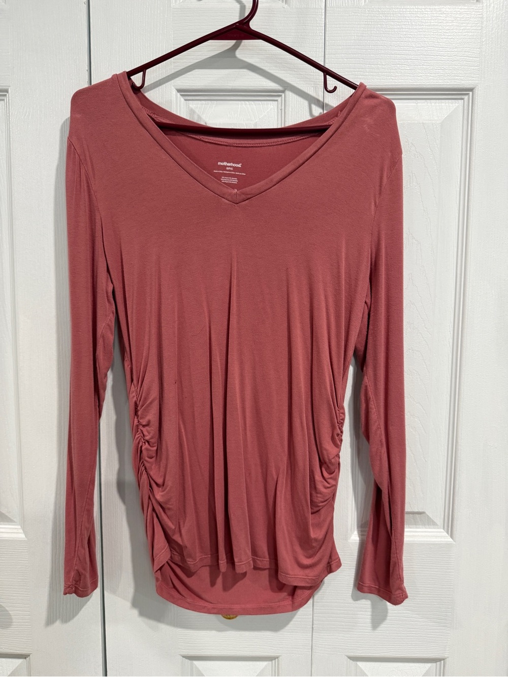 Motherhood Rose Long-Sleeve V-Neck Maternity Top